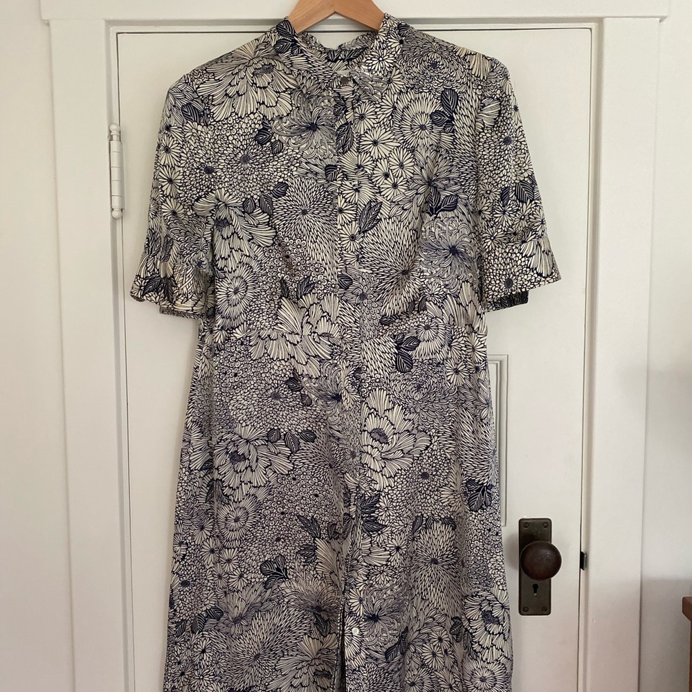 LK Bennett 100% silk midi dress size 12